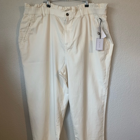 NWT 1. State High Waisted Paperbag Straight Leg Jeans in Toasted Ivory White 22W - Picture 2 of 5